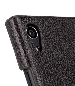 Premium Leather Snap Cover Case for Sony Xperia XA1 - (Brown LC)