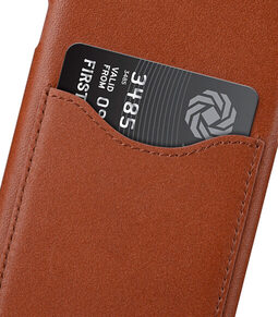 Melkco Premium Leather Case for Samsung Galaxy S8 - Card Slot Back Cover V2 ( Orange Brown )