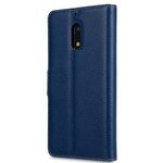 Premium Leather Case for Nokia 6 - Wallet Book Clear Type Stand (Dark Blue LC)