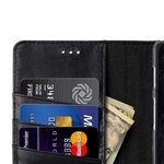 Premium Leather Case for One Plus 3 / 3T - Wallet Book Clear Type Stand (Vintage Black)