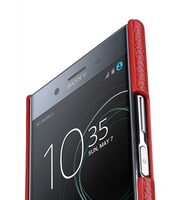 Premium Leather Card Slot Back Cover for Sony Xperia XZ Premium - (Red LC)Ver.2