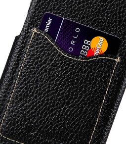 Premium Leather Card Slot Back Cover for Sony Xperia XZ Premium - (Black LC) Ver.2
