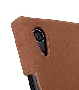 Premium Leather Snap Cover for Sony Xperia XA1 - (Classic Vintage Brown)