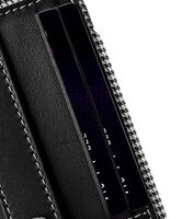 Holmes Series Tobacco Genuine Leather Dual Card slot with stand Case for Apple iPhone X - (Black)