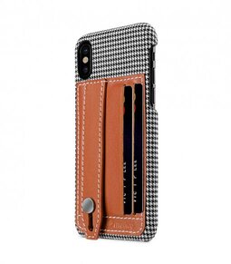 Holmes Series Tobacco Genuine Leather Dual Card slot with stand Case for Apple iPhone X - (Brown)
