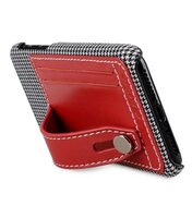 Holmes Series Tobacco Genuine Leather Dual Card slot with stand Case for Apple iPhone X - (Red)