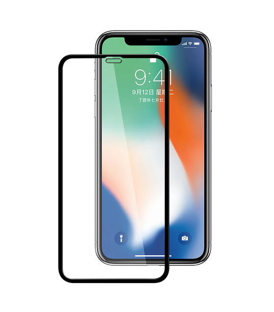 Melkco 3D Curvy 9H Tempered Glass Screen Protector for Apple iPhone X Plus (6.5") - (Black)
