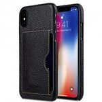 Premium Leather Card Slot Back Cover Case for Apple iPhone X / XS