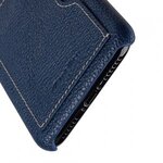 Premium Leather Card Slot Back Cover Case for Apple iPhone X - (Dark Blue LC)Ver.1