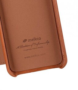 Melkco Premium Leather Coaming Facecover Back Slot Case for Apple iPhone XS Max - (Tan WF)