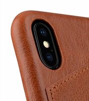 Melkco Elite Series Waxfall Pattern Premium Leather Coaming Facecover Back Slot Case for Apple iPhone X - (Tan WF)