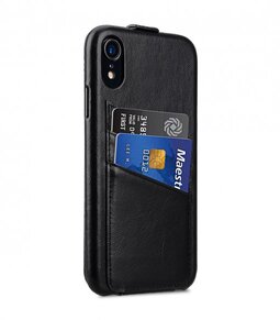 Melkco Elite Series Waxfall Pattern Premium Leather Coaming Jacka Pocket Case for Apple iPhone XR - (Black WF)