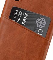 Melkco Elite Series Waxfall Pattern Premium Leather Coaming Pocket Case for Apple iPhone X - (Tan WF)