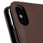 Melkco Fashion Cocktail Series Slim Flip Premium Leather Case for Apple iPhone X - (Italian Brown)