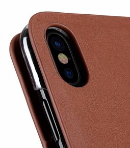 Melkco Fashion Cocktail Series Slim Flip Premium Leather Case for Apple iPhone X - (Italian Orange Brown)