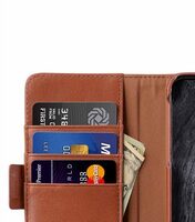 Melkco Premium Leather Case for Apple iPhone 8/X - Alphard Wallet Type (Orange Brown)