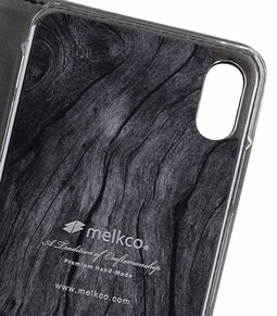 Melkco Premium Leather Case for Apple iPhone X Plus (6.5") - Wallet Plus Book Type (Black LC)