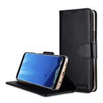 Melkco Premium Leather Case for Samsung Galaxy S9 - Wallet Book Clear Type Stand (Black)