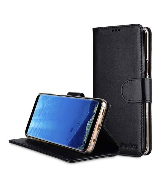 Premium Leather Case for Samsung Galaxy S9 - Wallet Book Clear Type Stand