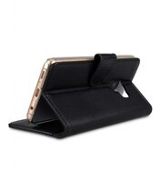 Melkco Premium Leather Case for Samsung Galaxy S9 - Wallet Book Clear Type Stand (Black)