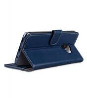 Melkco Premium Leather Case for Samsung Galaxy S9 - Wallet Book Clear Type Stand (Dark Blue LC)
