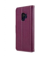 Melkco Premium Leather Case for Samsung Galaxy S9 - Wallet Book Clear Type Stand (Purple LC)