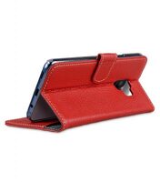 Melkco Premium Leather Case for Samsung Galaxy S9 - Wallet Book Clear Type Stand (Red LC)