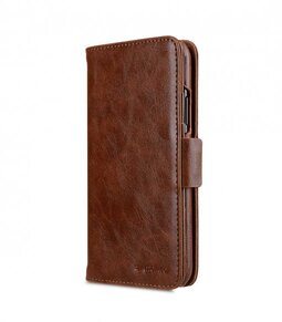Melkco PU Leather Case for Apple iPhone X - Alphard Wallet Type (Brown CH PU)