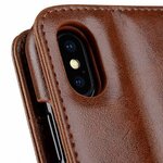 Melkco PU Leather Case for Apple iPhone X - Alphard Wallet Type (Brown CH PU)
