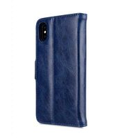 Melkco PU Leather Case for Apple iPhone X - Alphard Wallet Type (Dark Blue CH PU)
