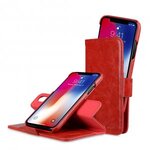 Melkco PU Leather Case for Apple iPhone X - Alphard Wallet Type (Red CH PU)