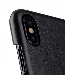 Premium Leather Card Slot Cover Case for Apple iPhone X - (Black WF)Ver.2