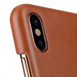 Premium Leather Card Slot Cover Case for Apple iPhone X - (Brown CH)Ver.2