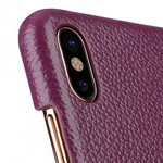 Premium Leather Card Slot Cover Case for Apple iPhone X - (Purple LC)Ver.2