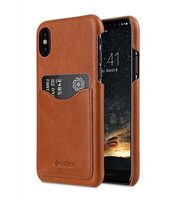 Premium Leather Card Slot Cover Case for Apple iPhone X - (Tan WF)Ver.2