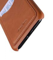 Premium Leather Card Slot Cover Case for Apple iPhone X - (Tan WF)Ver.2