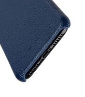 Premium Leather Snap Cover Case for Apple iPhone X - Dark Blue Lai Chee Pattern