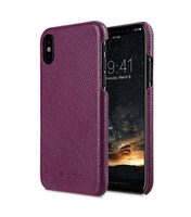 Premium Leather Snap Cover Case for Apple iPhone X - Purple Lai Chee Pattern