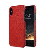Premium Leather Snap Cover Case for Apple iPhone X - Red Lai Chee Pattern