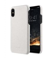 Premium Leather Snap Cover Case for Apple iPhone X - White Lai Chee Pattern