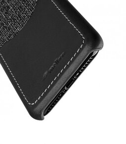 Holmes Series Fine Grid Genuine Leather Snap Cover with Card slot Case for Apple iPhone X - (Black)