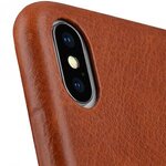 Melkco Elite Series Waxfall Pattern Premium Leather Coaming Pocket Case for Apple iPhone XS Max - ( Tan WF )