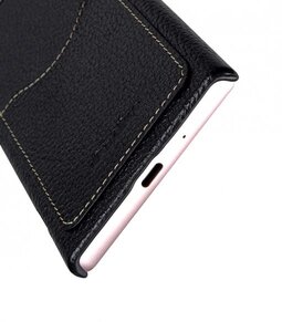 Melkco Premium Leather Card Slot Cover Case for Sony Xperia XZ1 - (Black LC)Ver.2