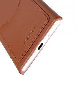 Melkco Premium Leather Card Slot Cover Case for Sony Xperia XZ1 - (Brown CH)Ver.2