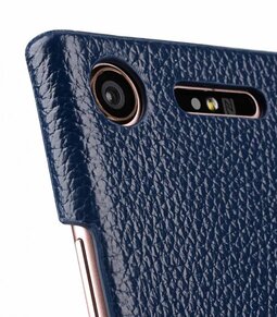 Melkco Premium Leather Card Slot Cover Case for Sony Xperia XZ1 - (Dark Blue LC)Ver.2
