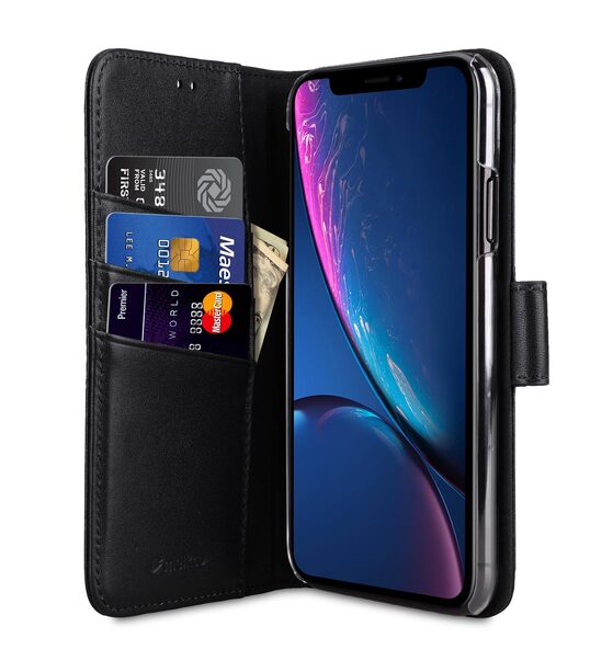 Premium Leather Case for Apple iPhone XR - Wallet Book Clear Type Stand