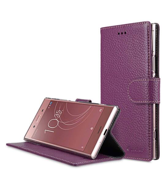 Premium Leather Case for Sony Xperia XZ1 - Wallet Book Clear Type Stand