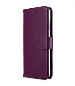 Melkco Premium Leather Case for Apple iPhone XS Max - Wallet Book Clear Type Stand (Purple)