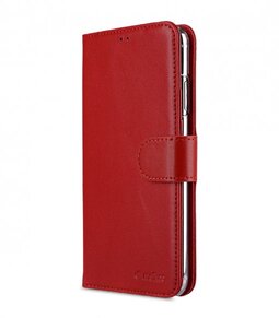 Melkco Premium Leather Case for Apple iPhone XS Max - Wallet Book Clear Type Stand (Red)