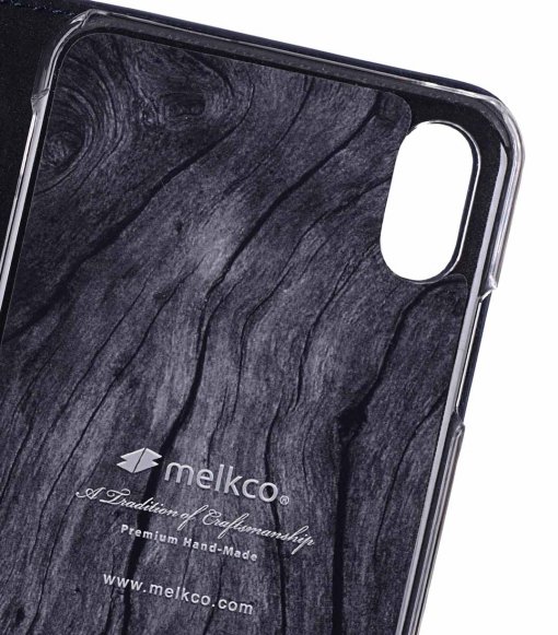 Melkco Fashion Cocktail Series Premium Leather Slim Flip Type Case for Apple iPhone XS Max - (Navy)